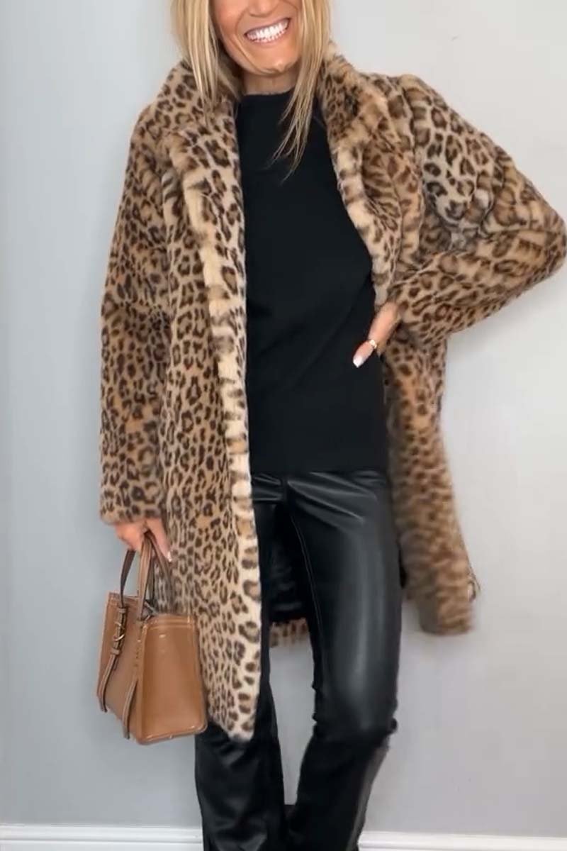 Mune | Women's Elegant Winter Jacket with Leopard Print