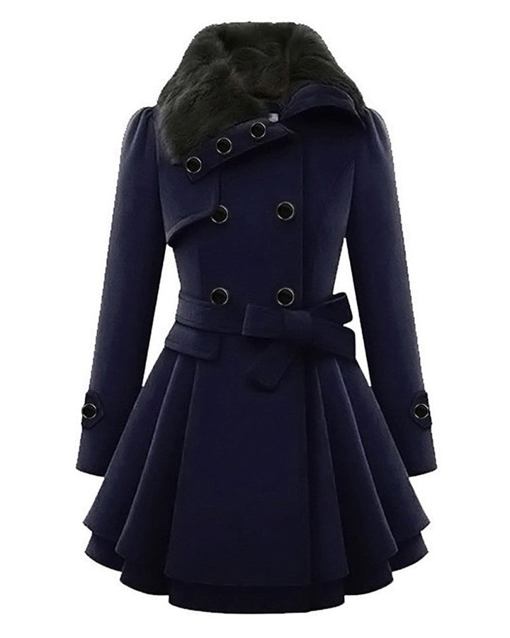 Elegant women's wool blend trench coat