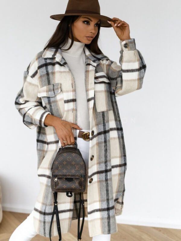 Mune | Long Checkered Women's Coat