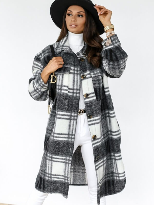 Mune | Long Checkered Women's Coat