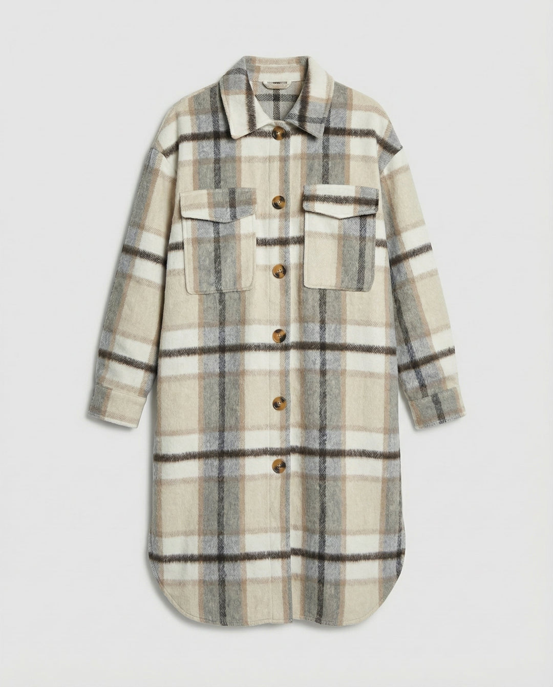 Checked Women's Coat Autumn Elegant
