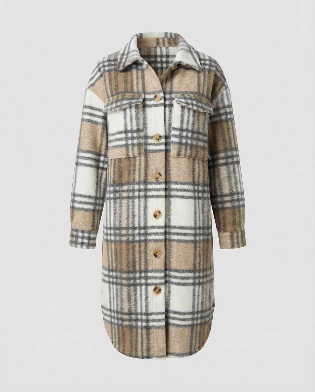 Checked Women's Coat Autumn Elegant