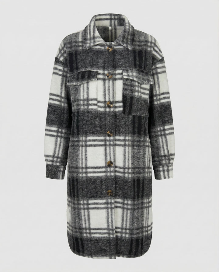 Checked Women's Coat Autumn Elegant