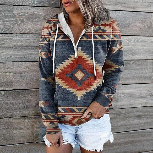 Mune | Hoodie with ethnic pattern