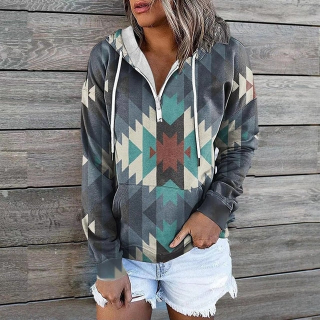 Mune | Hoodie with ethnic pattern