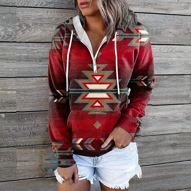 Mune | Hoodie with ethnic pattern
