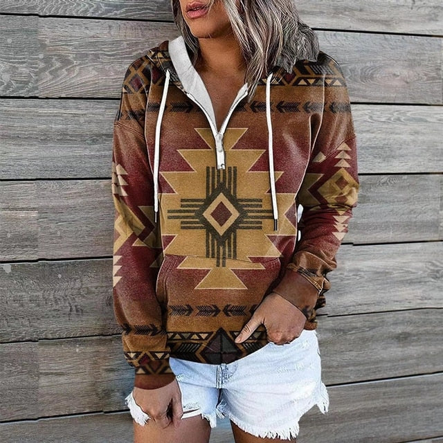 Mune | Hoodie with ethnic pattern