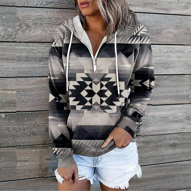 Mune | Hoodie with ethnic pattern