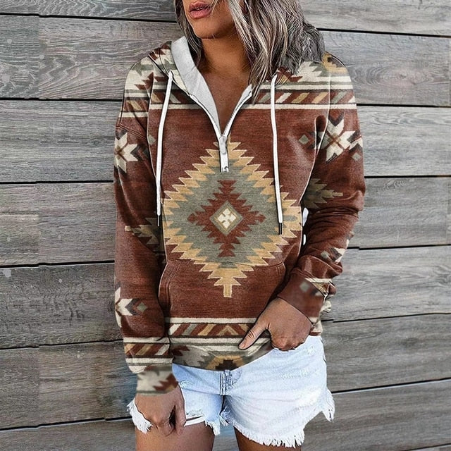 Mune | Hoodie with ethnic pattern