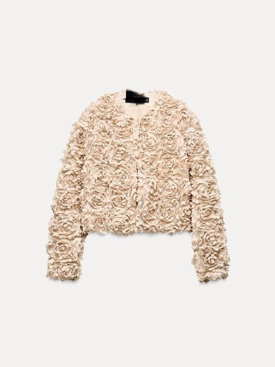 Mune | Textured Cropped Jacket with Long Sleeves