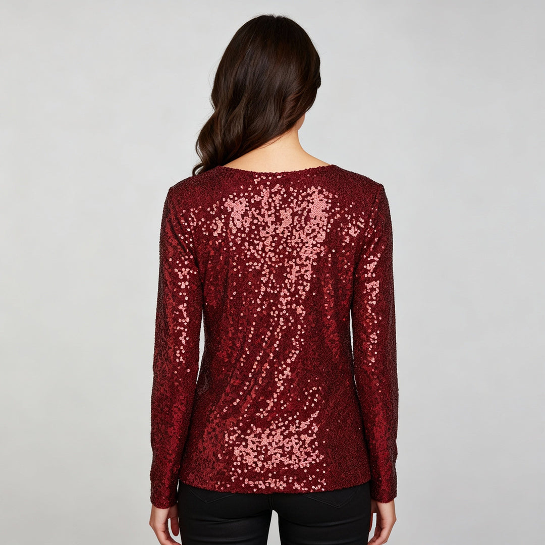 Shiny V-neck Sweater