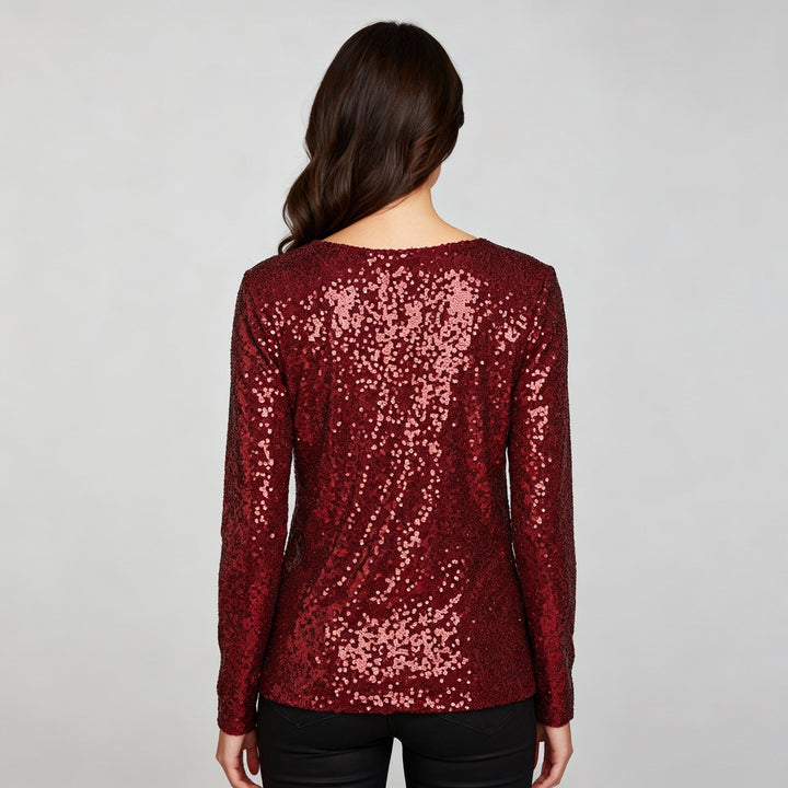 Shiny V-neck Sweater