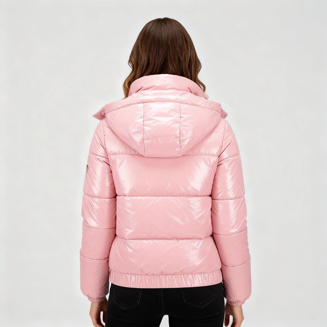 Shiny water-repellent thermo comfort winter jacket women