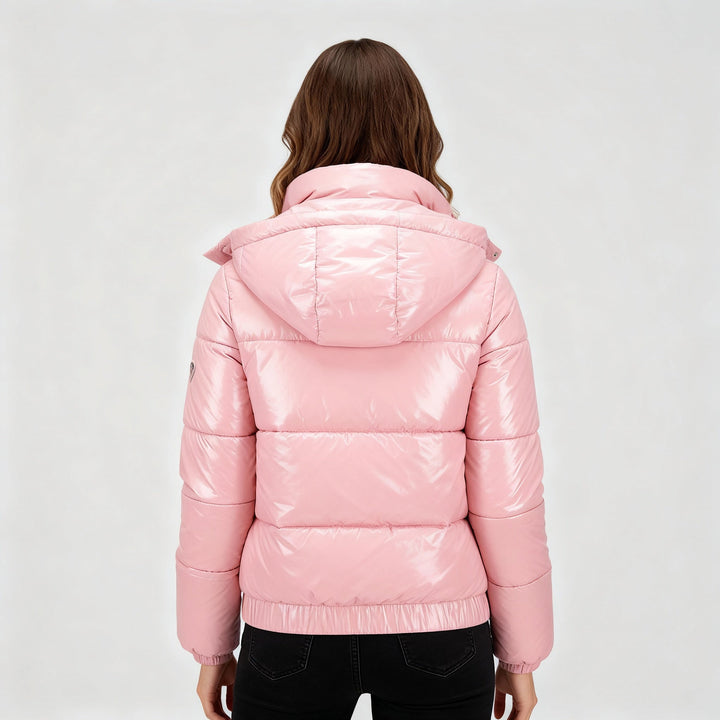 Shiny water-repellent thermo comfort winter jacket women