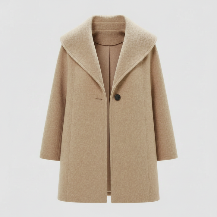 Windproof women's coat with shawl collar