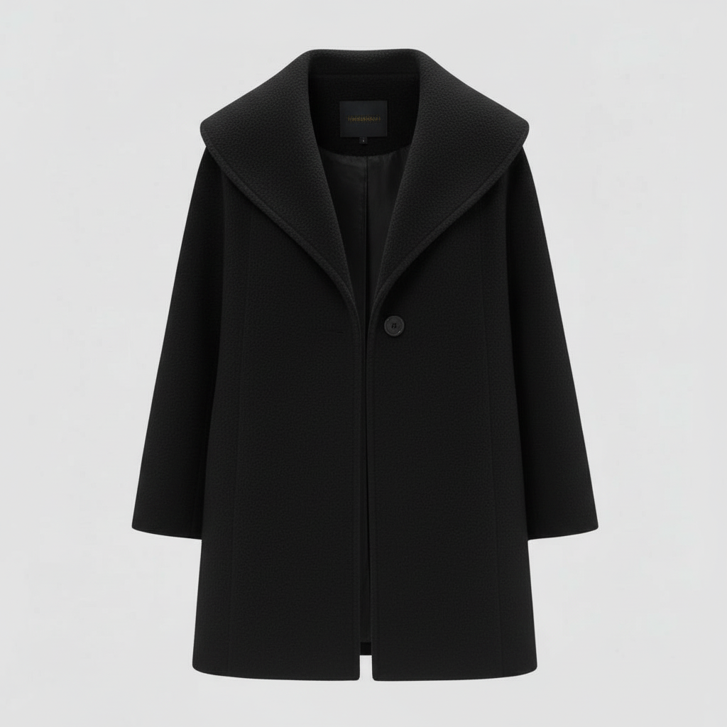 Windproof women's coat with shawl collar