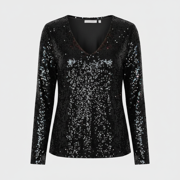 Shiny V-neck Sweater