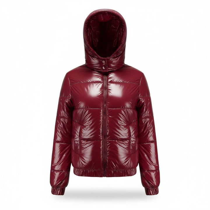 Shiny water-repellent thermo comfort winter jacket women