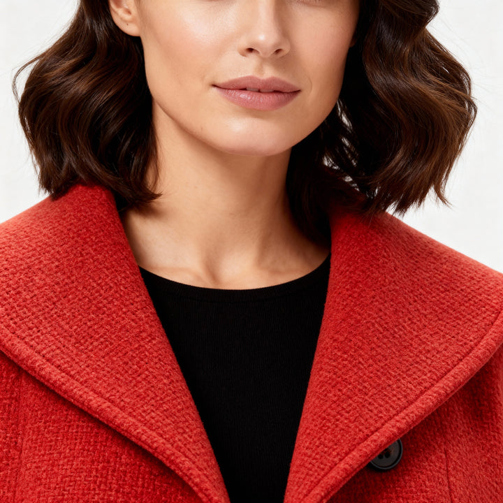Windproof women's coat with shawl collar
