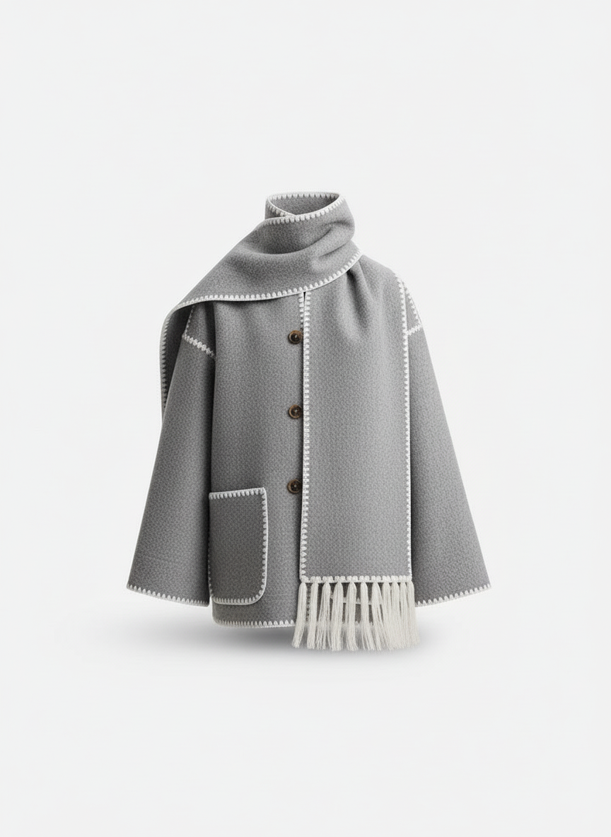 Elegant Scarf Jacket Women Warm