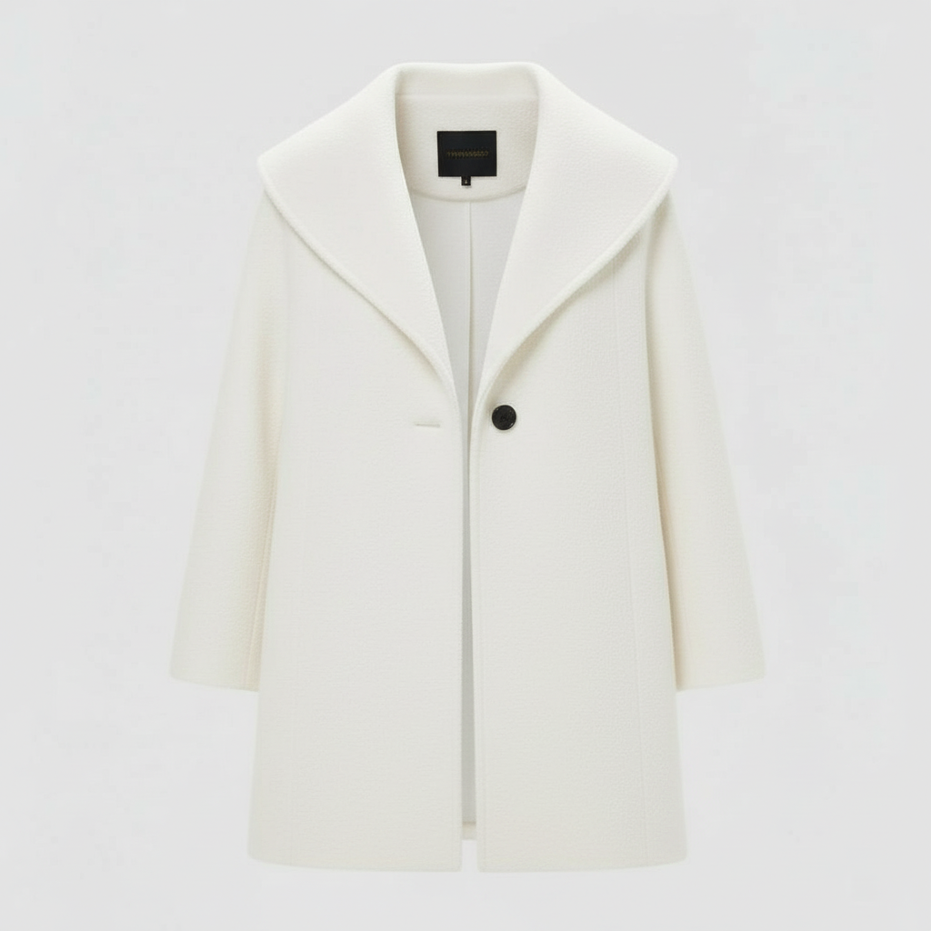 Windproof women's coat with shawl collar