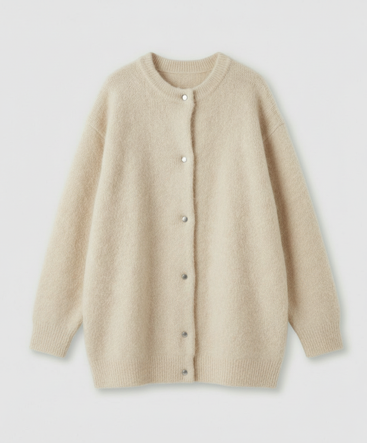 Elegant fine knit cardigan women comfort
