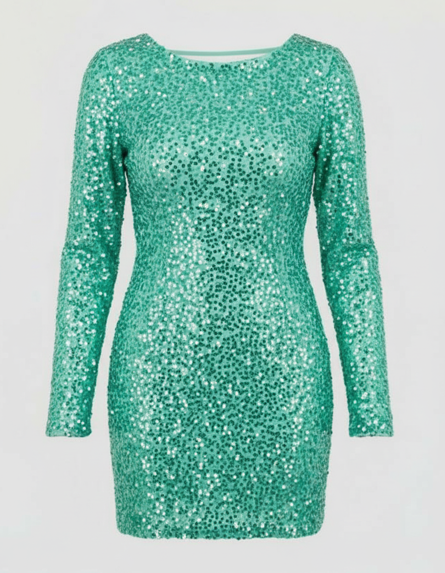 Backless Glitter Winter Dress