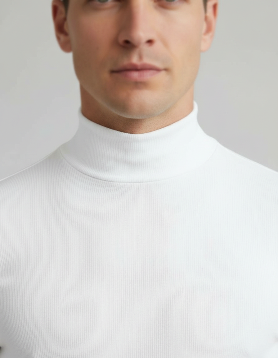 Roll-neck Slim Fit Men's Shirt