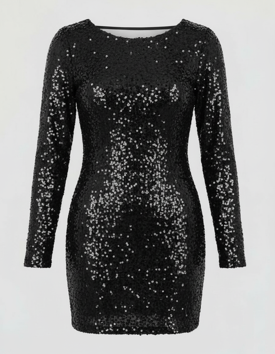 Backless Glitter Winter Dress