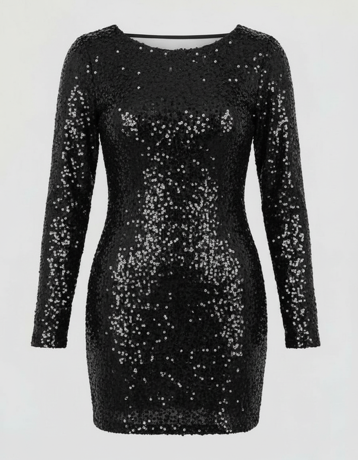 Backless Glitter Winter Dress