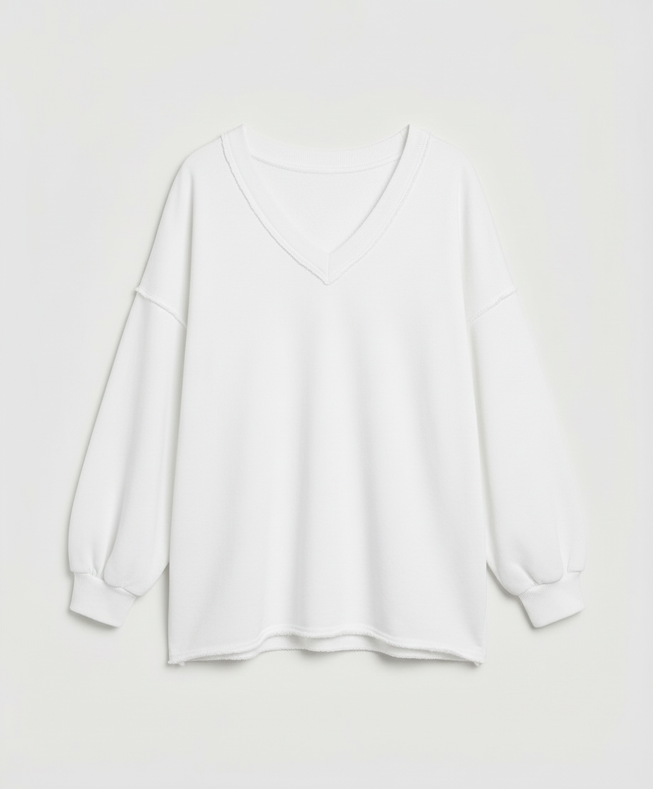 Oversized Women's V-Neck Sweatshirt
