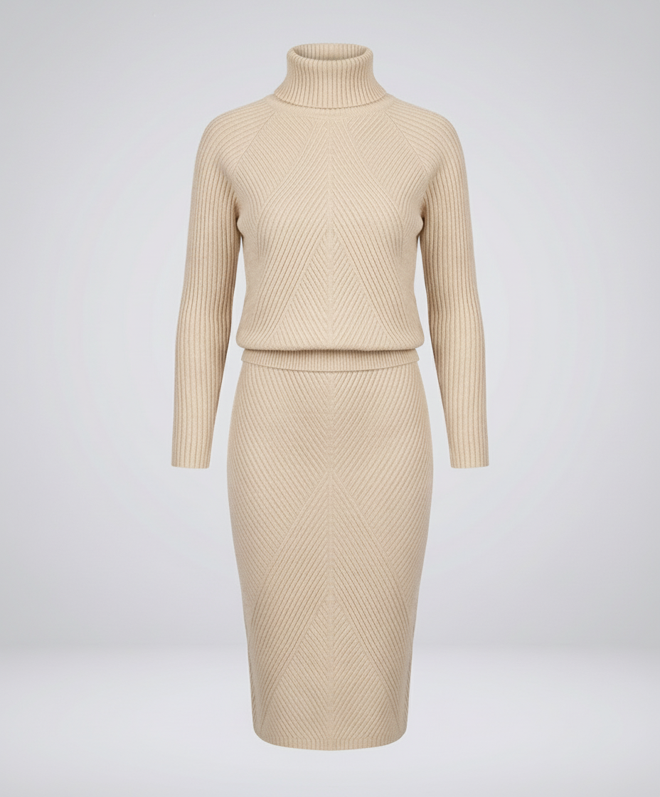 Cozy knitted dress women