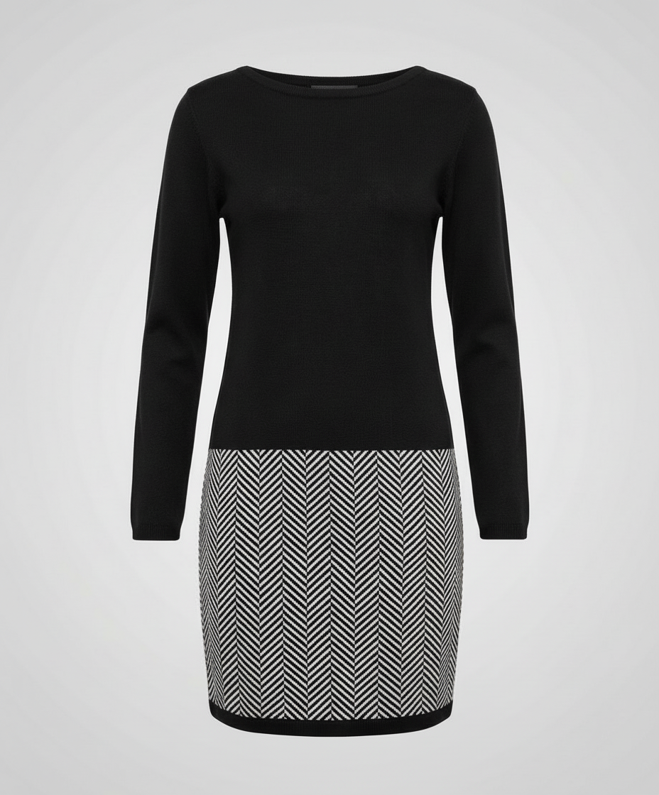 Chic houndstooth dress women