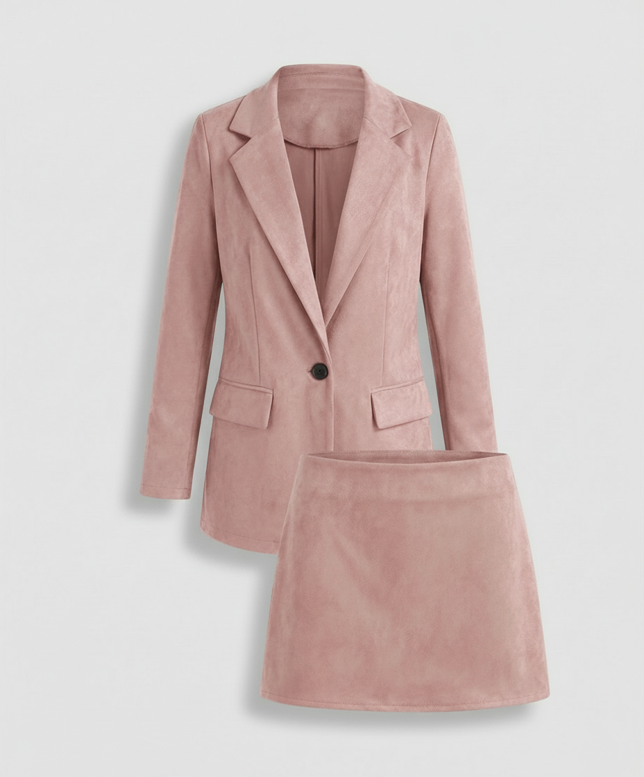 Elegant Wild Blazer Skirt Set