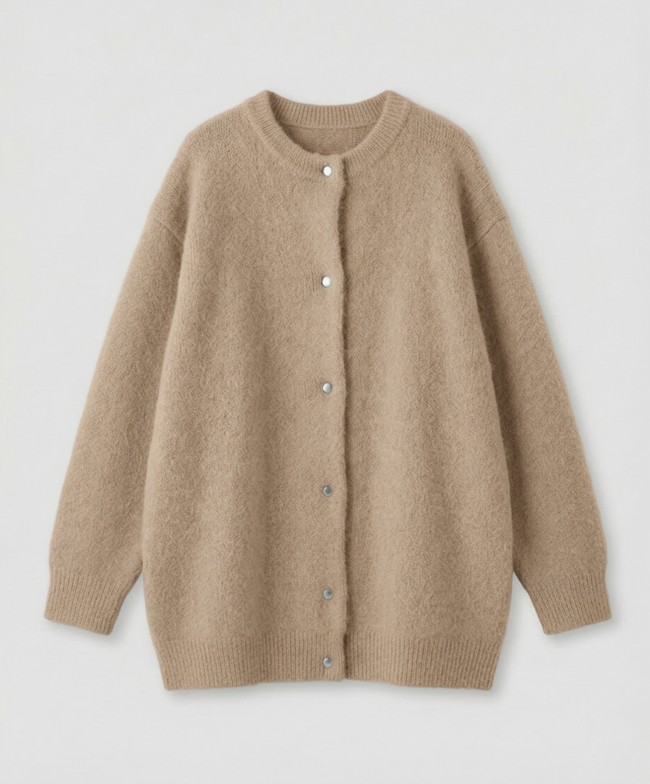 Elegant fine knit cardigan women comfort