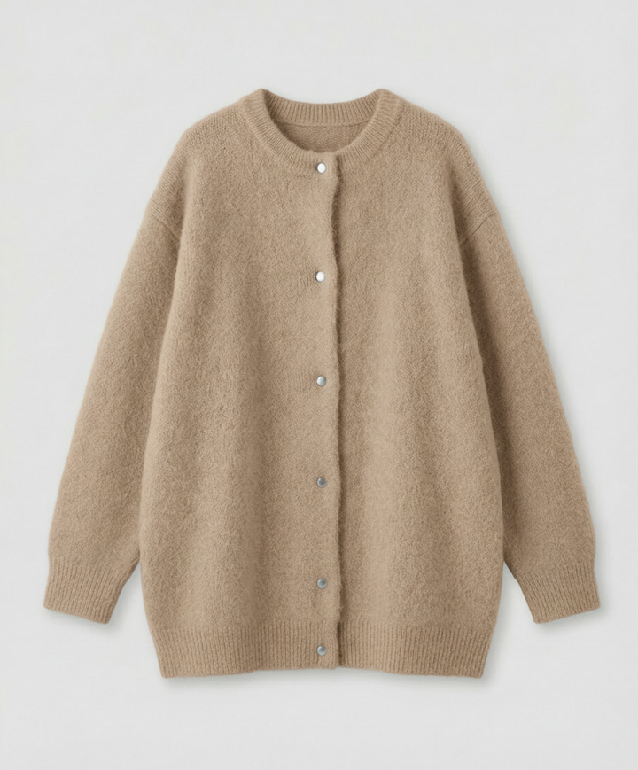 Elegant fine knit cardigan women comfort