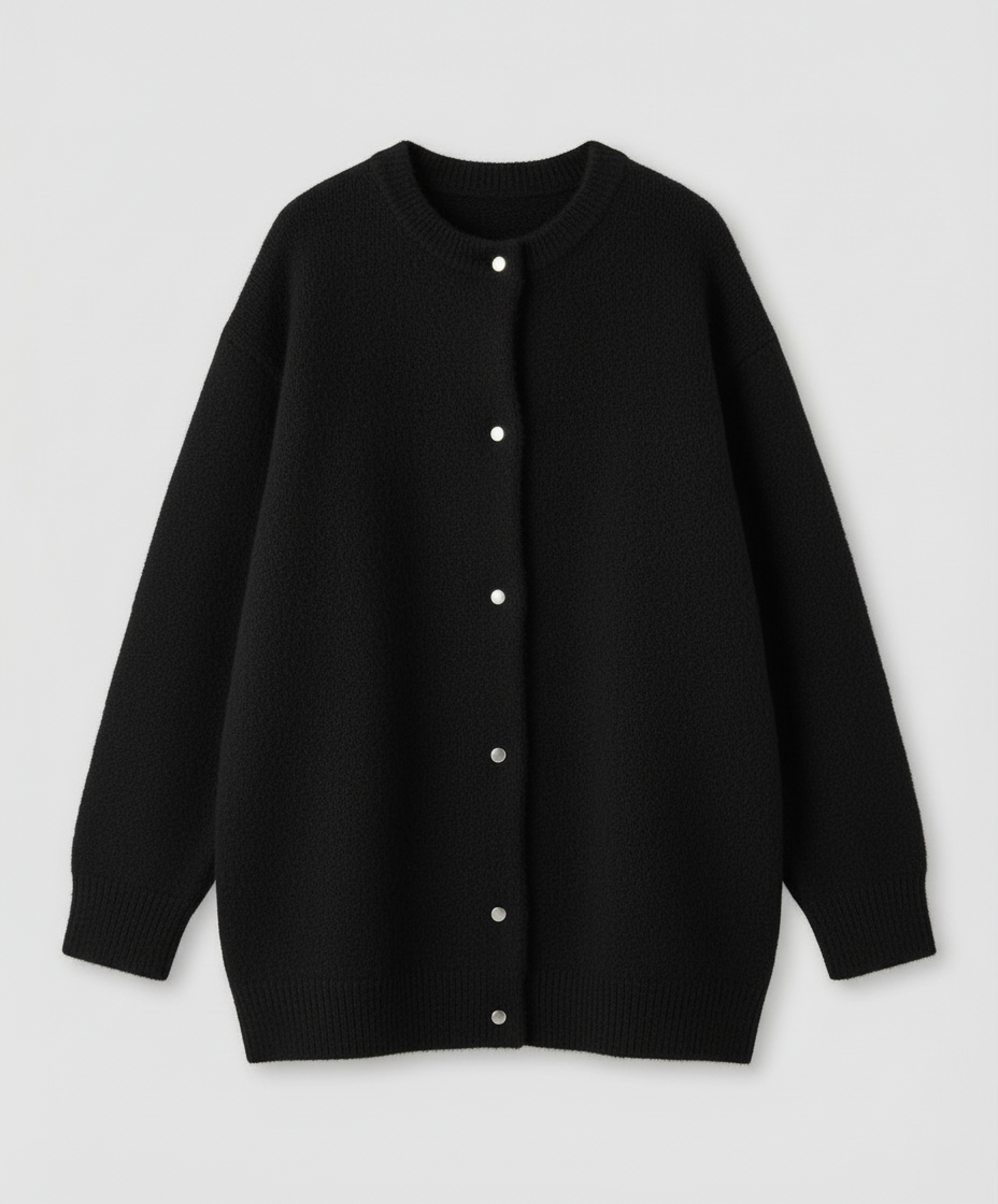 Elegant fine knit cardigan women comfort
