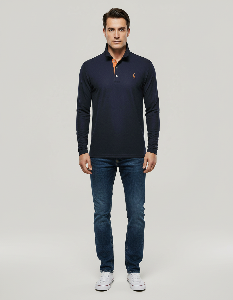 Breathable Cotton Polo Shirt Men