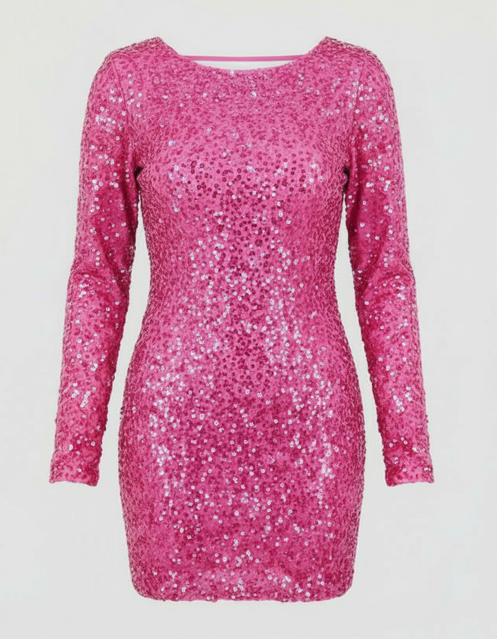 Backless Glitter Winter Dress
