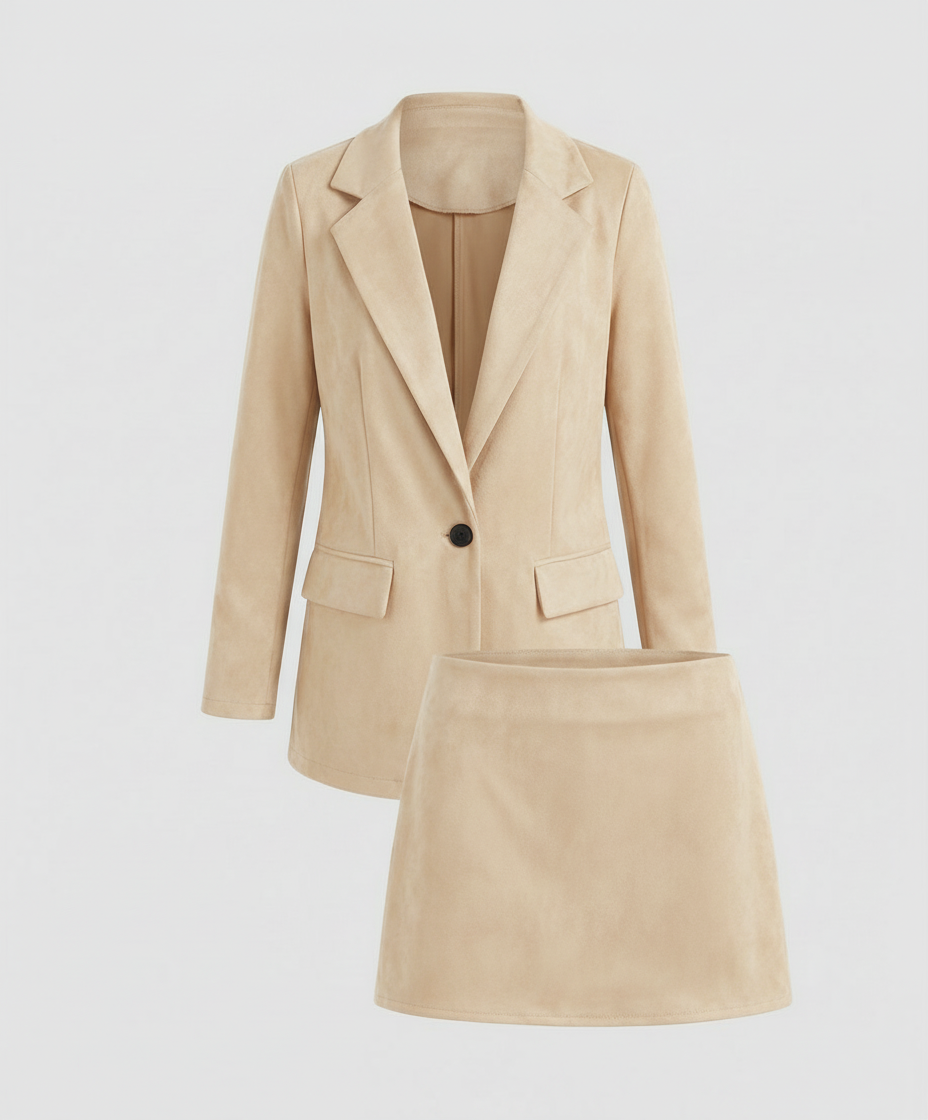 Elegant Wild Blazer Skirt Set | Mune Fashion