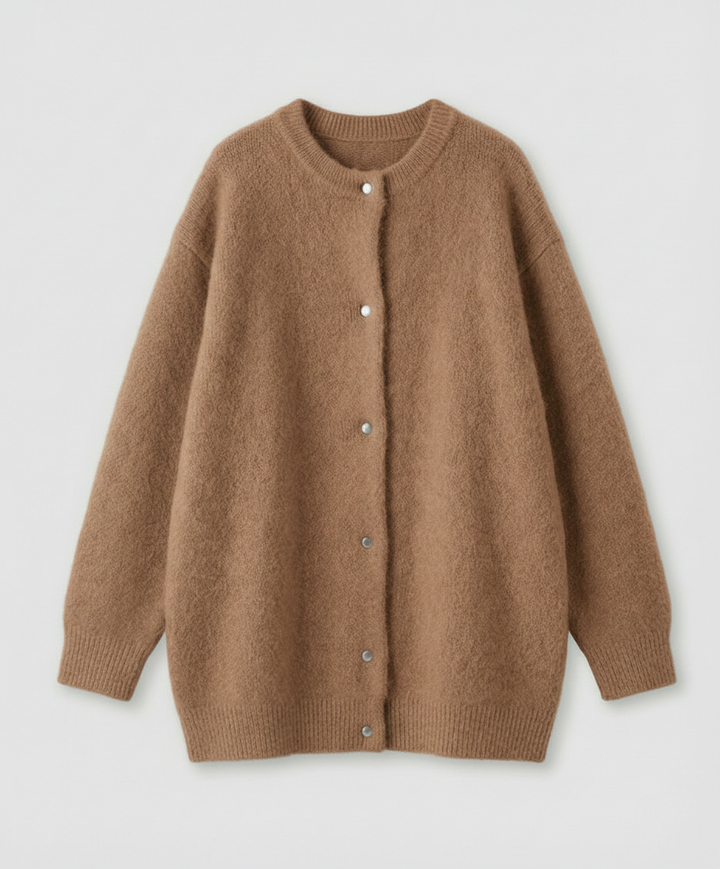 Elegant fine knit cardigan women comfort