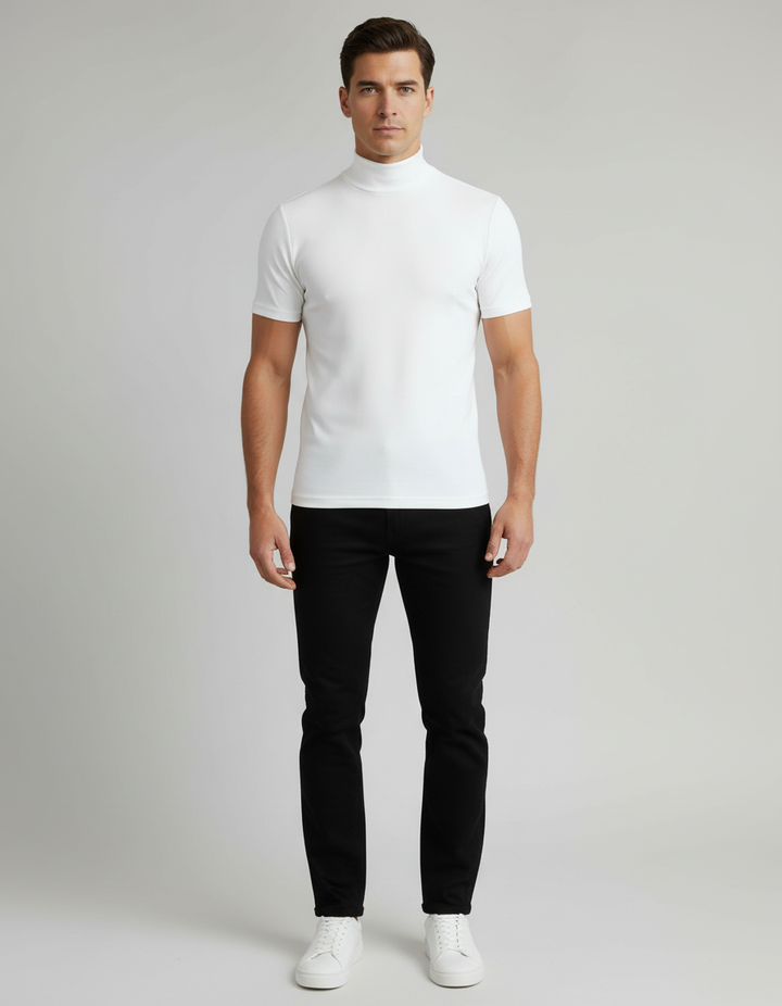 Roll-neck Slim Fit Men's Shirt