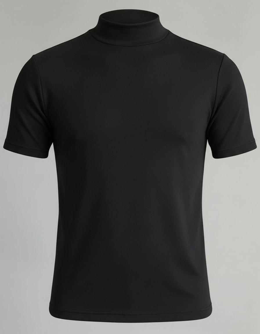 Roll-neck Slim Fit Men's Shirt