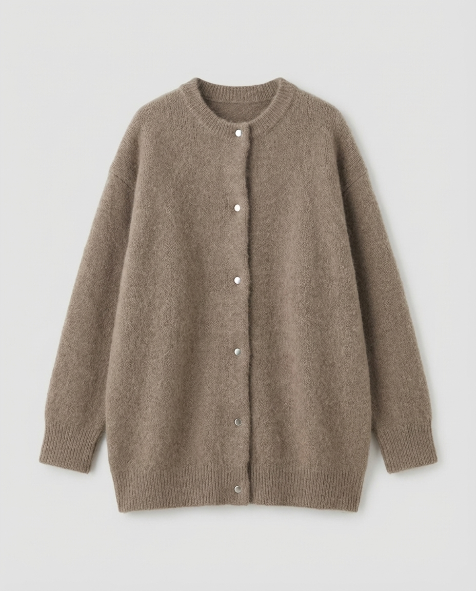 Elegant fine knit cardigan women comfort