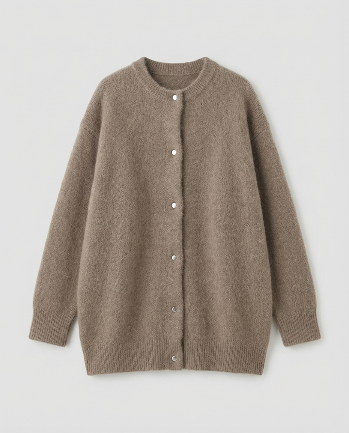 Elegant fine knit cardigan women comfort