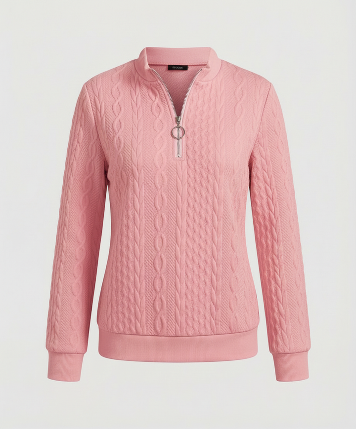Textured Knit Casual Sweater Women
