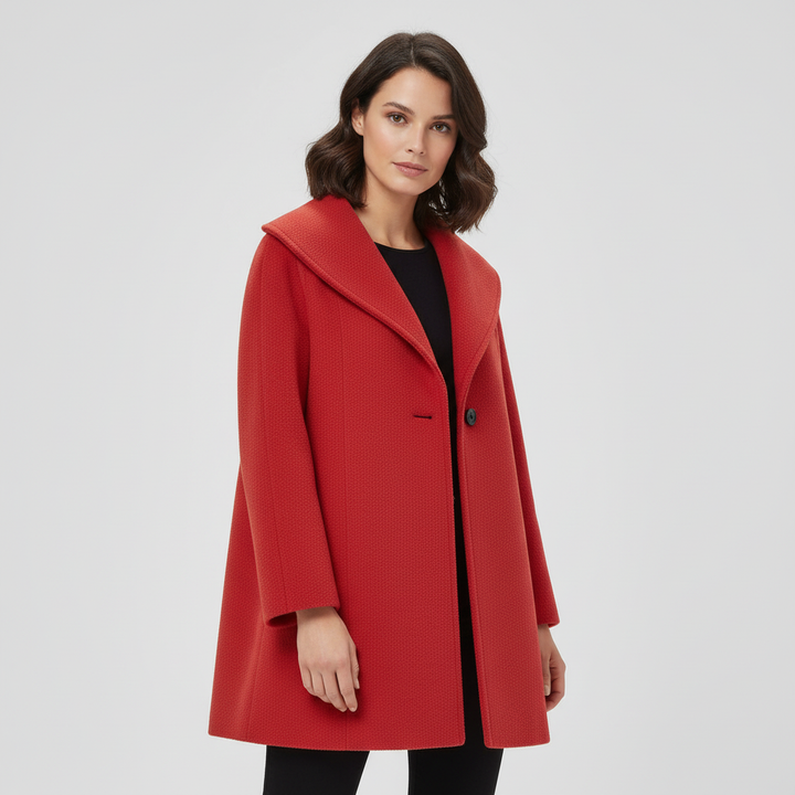 Windproof women's coat with shawl collar