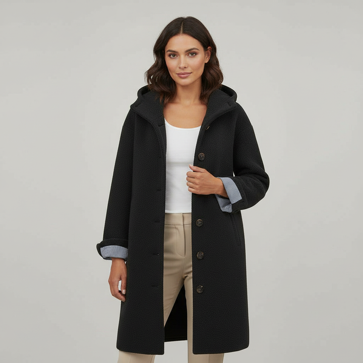 Elegant Winter Coat Women Comfort Long Coat Fleece