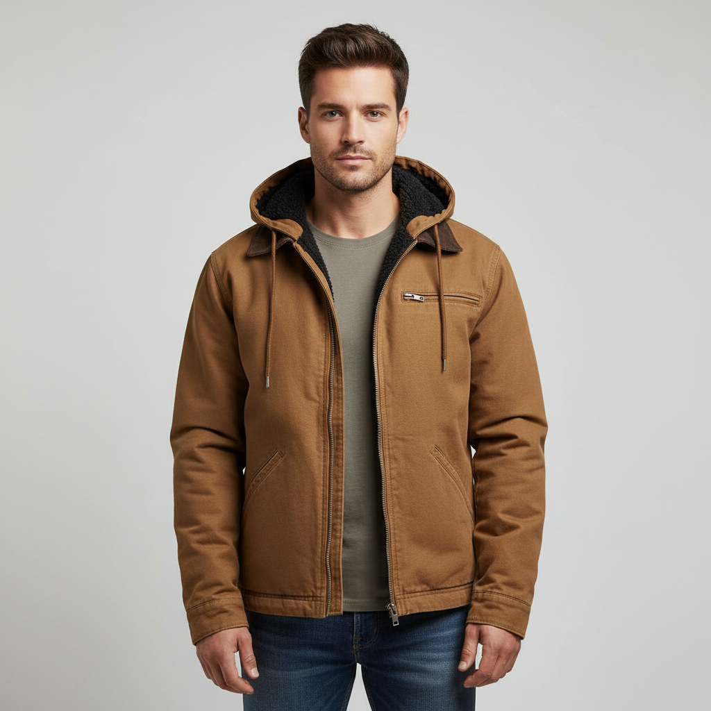 Functional Waterproof Outdoor Winter Parka Jacket With Hood Polyester