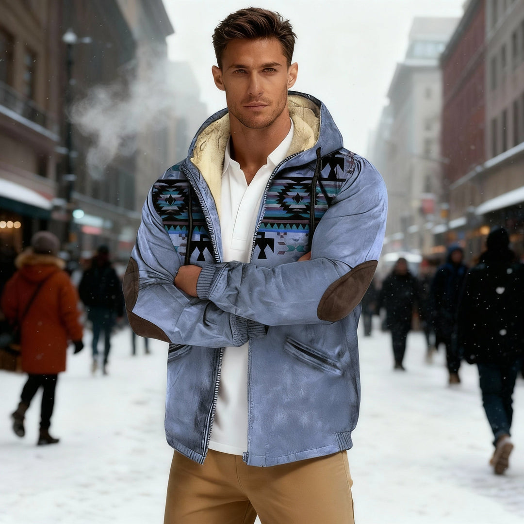 Mune | Hooded Jacket with Native Print